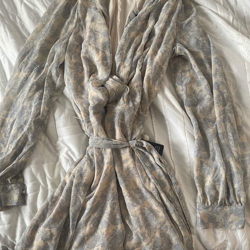 Floral Long Sleeve Wrap Romper